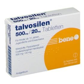 Paracetamol Codeine 500Mg/20Mg capsule box and blister pack